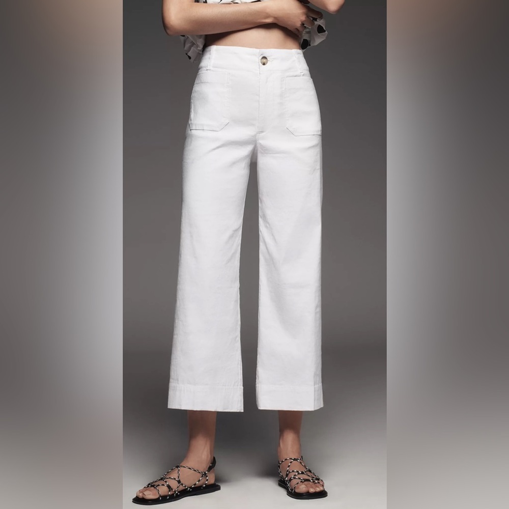Anthropologie White Flare & Wide Leg Jeans